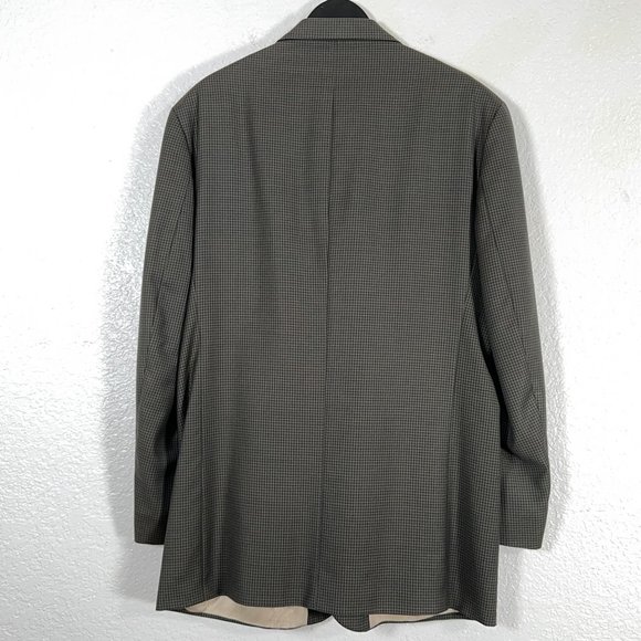Nautica 100% Wool 3 Button Blazer in Green Check Men's Size 44L - Picture 6 of 10
